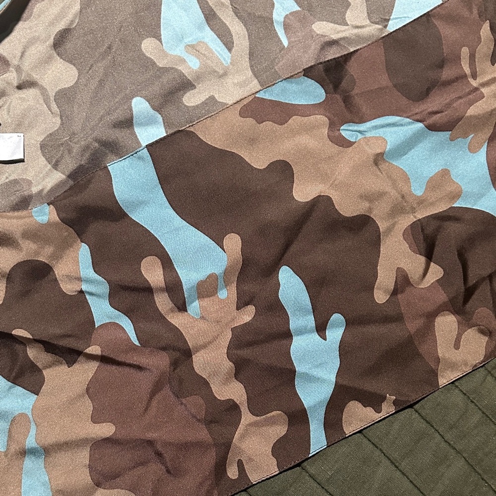 Valentino Brown and Blue Camouflage Scarf - Picture 2 of 3